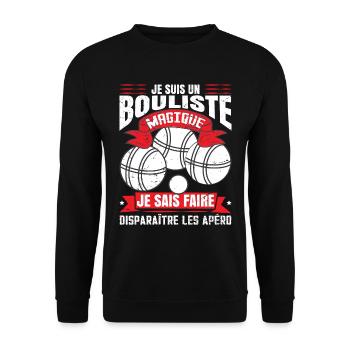 Bouliste | Pétanqueur | Boccia | Pétanque - Sweat-shirt Unisexe - noir - Devant - Alina (178cm) & Michal (187cm)