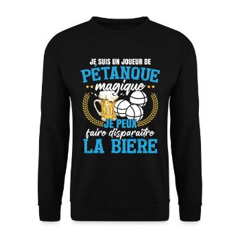 Je Suis Un Joueur De Pétanque - Sweat-shirt Unisexe - noir - Devant - Alina (178cm) & Michal (187cm)