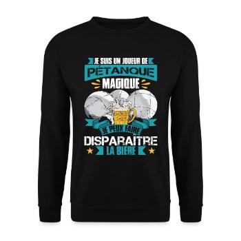 Pétanqueur Humour Boccia Bouliste - Sweat-shirt Unisexe - noir - Devant - Alina (178cm) & Michal (187cm)
