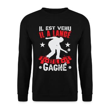 Bouliste Humour Boccia Boule - Sweat-shirt Unisexe - noir - Devant - Alina (178cm) & Michal (187cm)