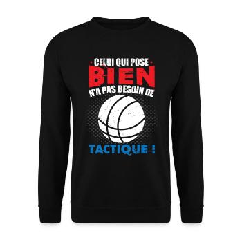 Boccia | Bouliste | Pétanque - Sweat-shirt Unisexe - noir - Devant - Alina (178cm) & Michal (187cm)