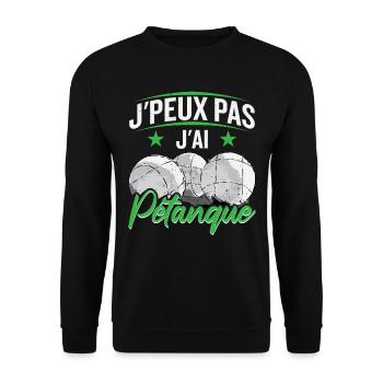 J'ai Pétanque - Sweat-shirt Unisexe - noir - Devant - Alina (178cm) & Michal (187cm)