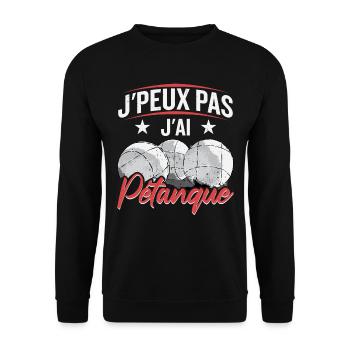 Boccia Pétanque Bouliste Cadeau - Sweat-shirt Unisexe - noir - Devant - Alina (178cm) & Michal (187cm)