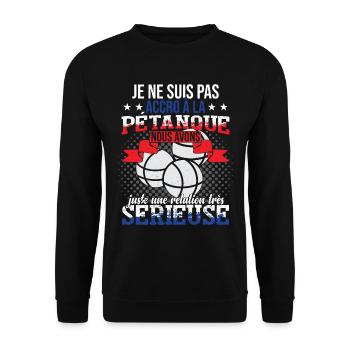 Pétanque Accessoire Boccia Cadeau Bouliste - Sweat-shirt Unisexe - noir - Devant - Alina (178cm) & Michal (187cm)