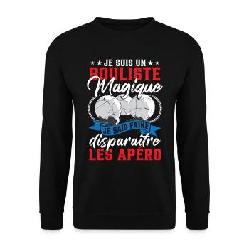 Cadeau Humoristique Pétanque Boccia Pétanque - Sweat-shirt Unisexe - noir - Devant - Alina (178cm) & Michal (187cm)