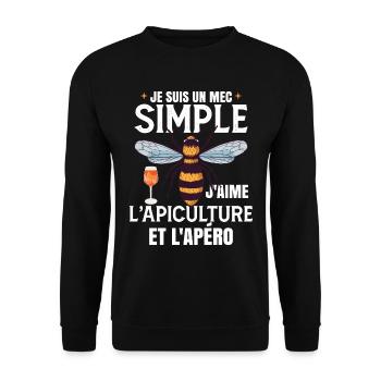 Apiculture Et L'Apéro - Sweat-shirt Unisexe - noir - Devant - Alina (178cm) & Michal (187cm)
