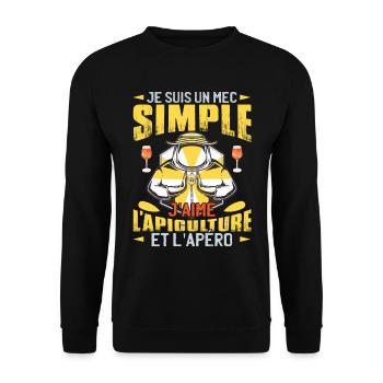Abeilles | Apicole | Apiculture | Bee - Sweat-shirt Unisexe - noir - Devant - Alina (178cm) & Michal (187cm)