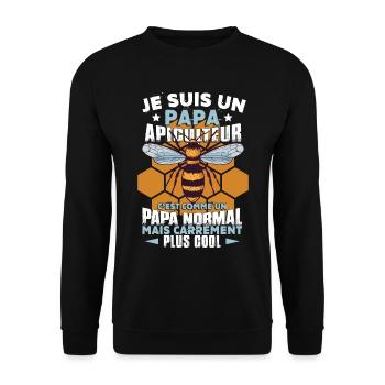 Papa | Abeilles | Apiculteur | Apicole - Sweat-shirt Unisexe - noir - Devant - Alina (178cm) & Michal (187cm)
