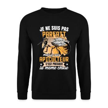 Apiculteur | Apicole | Abeille | Miel - Sweat-shirt Unisexe - noir - Devant - Alina (178cm) & Michal (187cm)