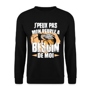 Apiculteur drôle disant apicole abeille - Sweat-shirt Unisexe - noir - Devant - Alina (178cm) & Michal (187cm)