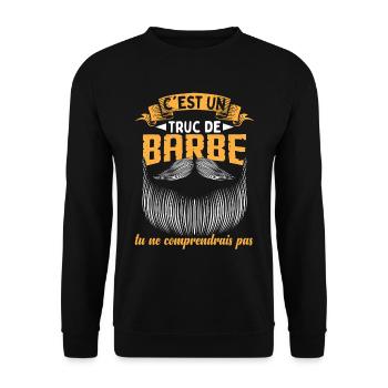 C'est Un Truc de Barbe - Sweat-shirt Unisexe - noir - Devant - Alina (178cm) & Michal (187cm)