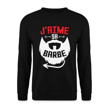 J'aime Sa Barbe - Sweat-shirt Unisexe - noir - Devant - Alina (178cm) & Michal (187cm)