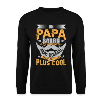 Un Papa Barbu - Sweat-shirt Unisexe - noir - Devant - Alina (178cm) & Michal (187cm)