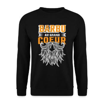 Barbu Au Grand Coeur - Sweat-shirt Unisexe - noir - Devant - Alina (178cm) & Michal (187cm)