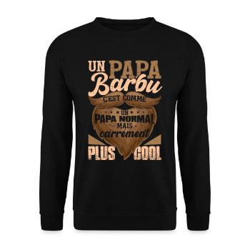 Un Papa Barbu - Sweat-shirt Unisexe - noir - Devant - Alina (178cm) & Michal (187cm)