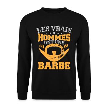 Hommes Ont Une Barbe - Sweat-shirt Unisexe - noir - Devant - Alina (178cm) & Michal (187cm)