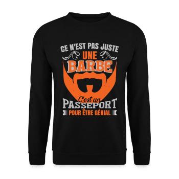 Barbe Humour Papa Barbu Humour - Sweat-shirt Unisexe - noir - Devant - Alina (178cm) & Michal (187cm)