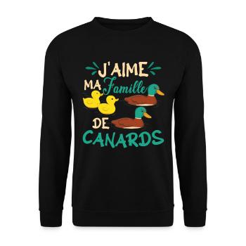 Drôle de canard disant - Sweat-shirt Unisexe - noir - Devant - Alina (178cm) & Michal (187cm)