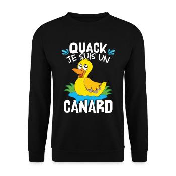 Je Suis Un Canard - Sweat-shirt Unisexe - noir - Devant - Alina (178cm) & Michal (187cm)