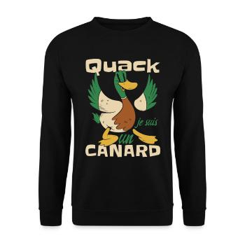 Je Suis Un Canard - Sweat-shirt Unisexe - noir - Devant - Alina (178cm) & Michal (187cm)