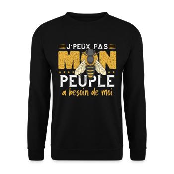 Apiculteur | Abeilles | Apicole - Sweat-shirt Unisexe - noir - Devant - Alina (178cm) & Michal (187cm)