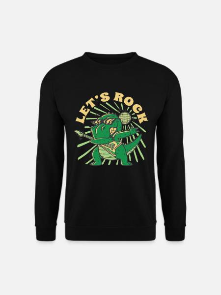 Funny Guitar Player T-Rex - Unisex Sweatshirt - black