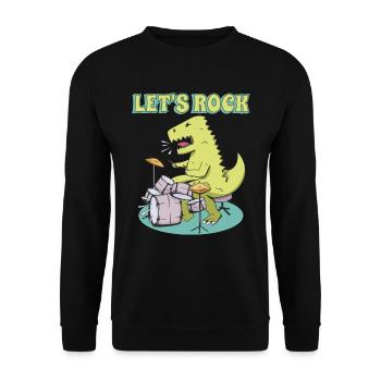 Grosse caisse T- Rex Dinosaure - Sweat-shirt Unisexe - noir - Devant - Alina (178cm) & Michal (187cm)