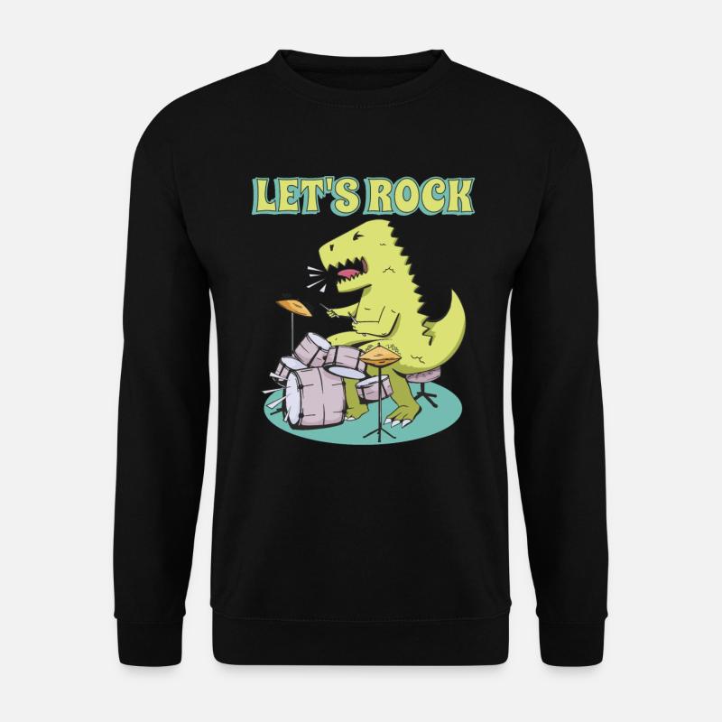 Bass Drum T- Rex Dinosaurier - Unisex Pullover - Schwarz