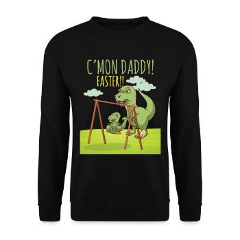 Funny T-Rex Costume Kids Dad Dinosaur - Unisex Sweatshirt - black - Front - Alina (178cm) & Michal (187cm)