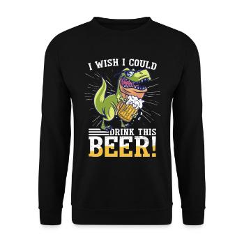 Beer T-Rex Funny Dinosaur - Unisex Sweatshirt - black - Front - Alina (178cm) & Michal (187cm)