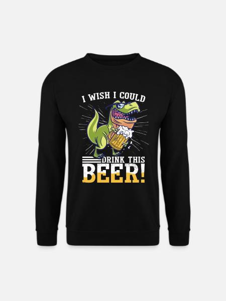 Beer T-Rex Funny Dinosaur - Unisex Sweatshirt - black