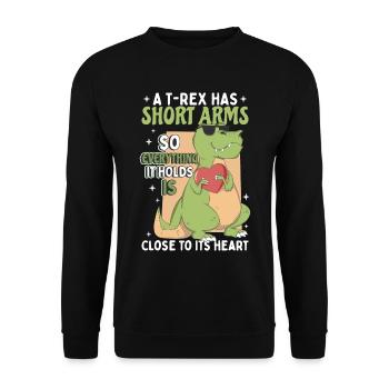 Dinosaure mignon T-Rex Enfants - Sweat-shirt Unisexe - noir - Devant - Alina (178cm) & Michal (187cm)