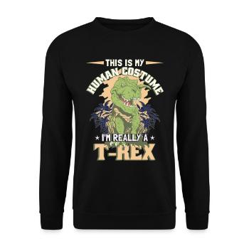 Ich bin wirklich ein T-Rex - Unisex Pullover - Schwarz - Vorne - Alina (178cm) & Michal (187cm)