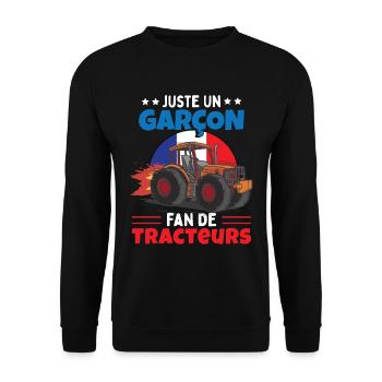 Enfant Tracteur Garcon - Sweat-shirt Unisexe - noir - Devant - Alina (178cm) & Michal (187cm)