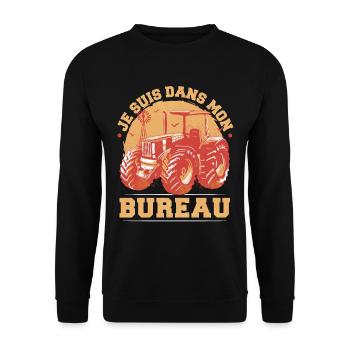 Je Suis Das Mon Bureau - Sweat-shirt Unisexe - noir - Devant - Alina (178cm) & Michal (187cm)