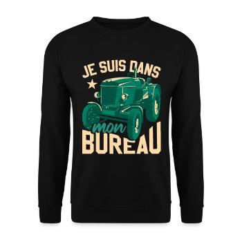 Paysan Agriculteur Tracteur - Sweat-shirt Unisexe - noir - Devant - Alina (178cm) & Michal (187cm)