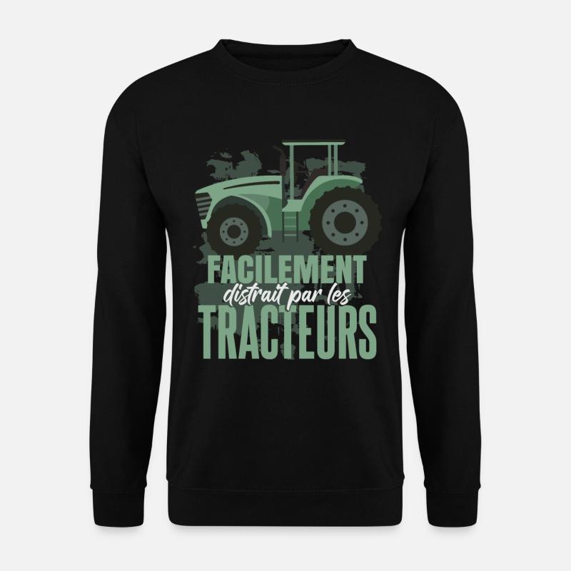 Facilement Distrait Par Les Tracteurs - Sweat-shirt Unisexe - noir
