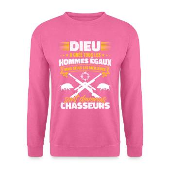 Chasse au sanglier amusant Chasseur humour - Sweat-shirt Unisexe - rose - Devant
