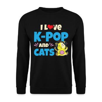 J’adore la K-Pop | Anime | Corée du Sud | Musique pop - Sweat-shirt Unisexe - noir - Devant - Alina (178cm) & Michal (187cm)