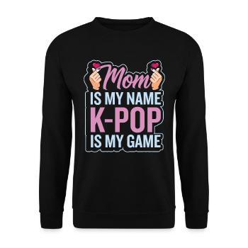 Maman est mon nom K-pop est mon jeu - Sweat-shirt Unisexe - noir - Devant - Alina (178cm) & Michal (187cm)