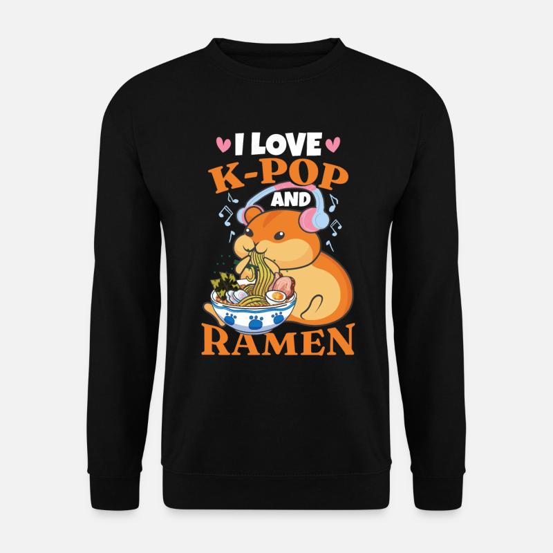 Ich liebe K-Pop und Ramen - Unisex Pullover - Schwarz