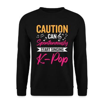 Peut spontanément commencer à chanter de la K-pop - Sweat-shirt Unisexe - noir - Devant - Alina (178cm) & Michal (187cm)