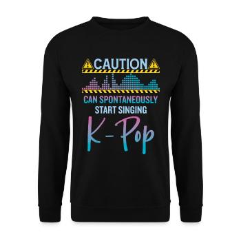 Peut spontanément commencer à chanter de la K-pop - Sweat-shirt Unisexe - noir - Devant - Alina (178cm) & Michal (187cm)