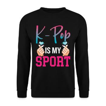 K-Pop ist mein Sport - Unisex Pullover - Schwarz - Vorne - Alina (178cm) & Michal (187cm)