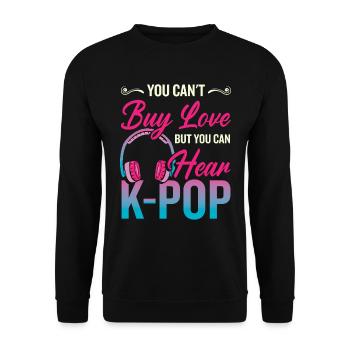 Vous pouvez entendre K-Pop - Sweat-shirt Unisexe - noir - Devant - Alina (178cm) & Michal (187cm)