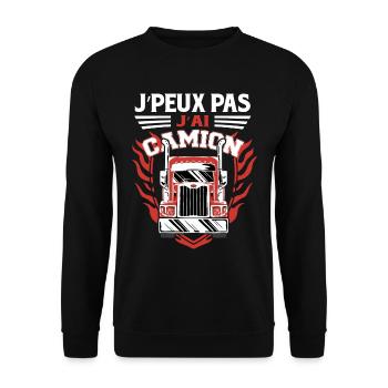 Poids Lourd | Camion | Routier | Camionneur - Sweat-shirt Unisexe - noir - Devant - Alina (178cm) & Michal (187cm)