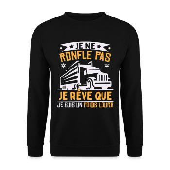 Je Suis Un Poids Lourd - Sweat-shirt Unisexe - noir - Devant - Alina (178cm) & Michal (187cm)