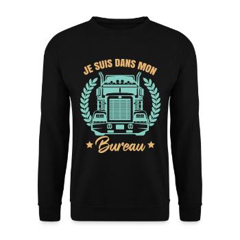 Routier Humour Homme Camionneur Conducteur - Sweat-shirt Unisexe - noir - Devant - Alina (178cm) & Michal (187cm)