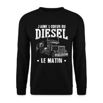 Camion Poids Lourd Humour - Sweat-shirt Unisexe - noir - Devant - Alina (178cm) & Michal (187cm)