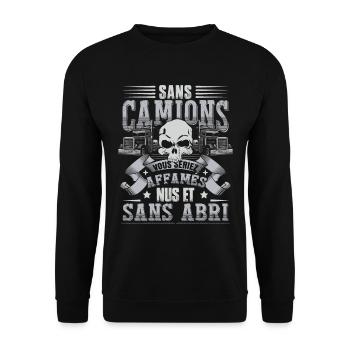 Camionneur Conducteur Humour Camion - Sweat-shirt Unisexe - noir - Devant - Alina (178cm) & Michal (187cm)